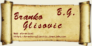Branko Glišović vizit kartica